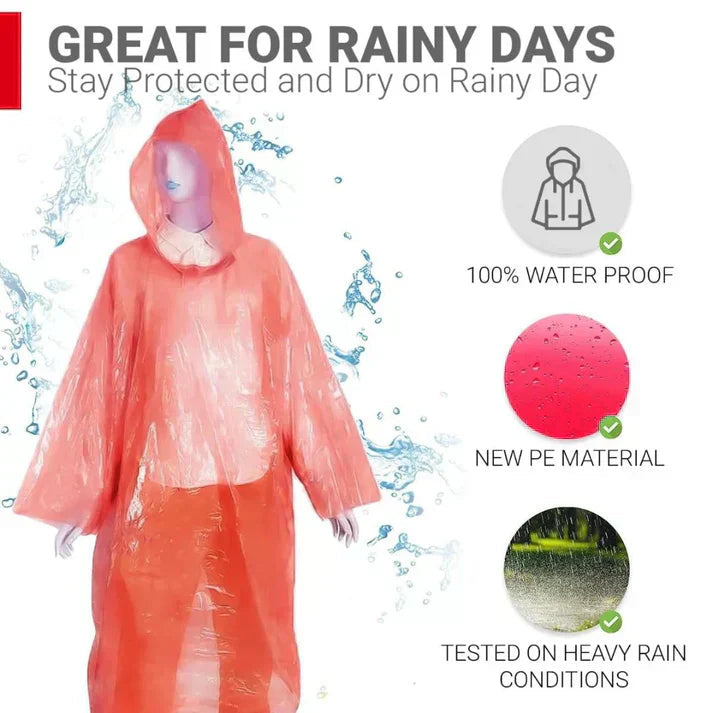 Unisex Disposable Rain Coat for Emergency Use
