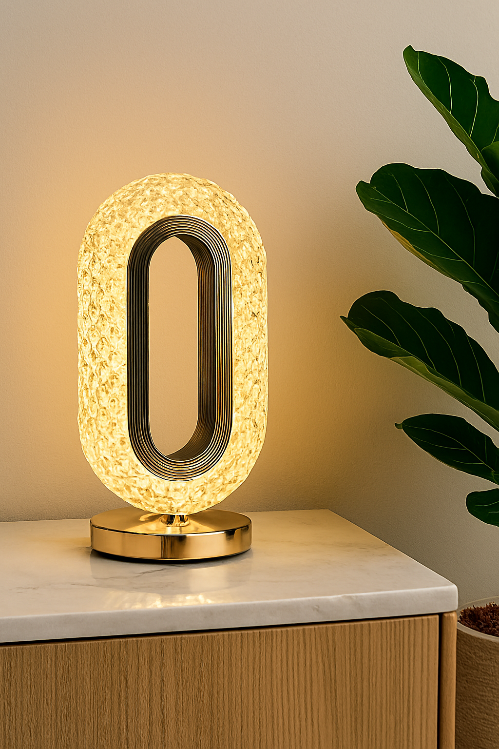 RECTANGLE SHAPE USB RECHARGEABLE CRYSTAL LAMP